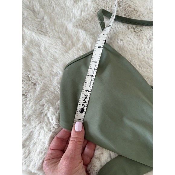 Aerie Sage Green Wrap Halter Bikini Top, Large Excellent Padded Boho - Picture 5 of 6